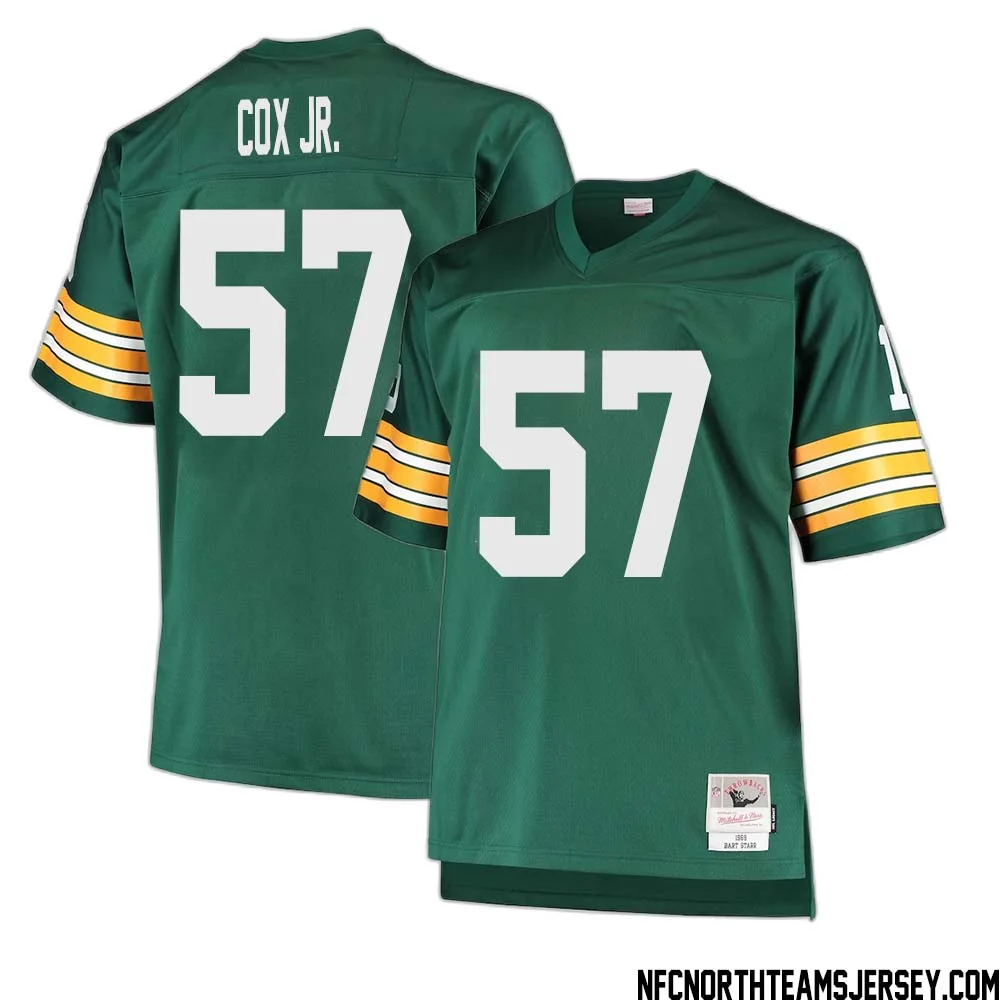 Brenton Cox Jr. No 57 Green Bay Packers Mitchell Ness Big Tall 1968 Retired Player Replica Jersey Green