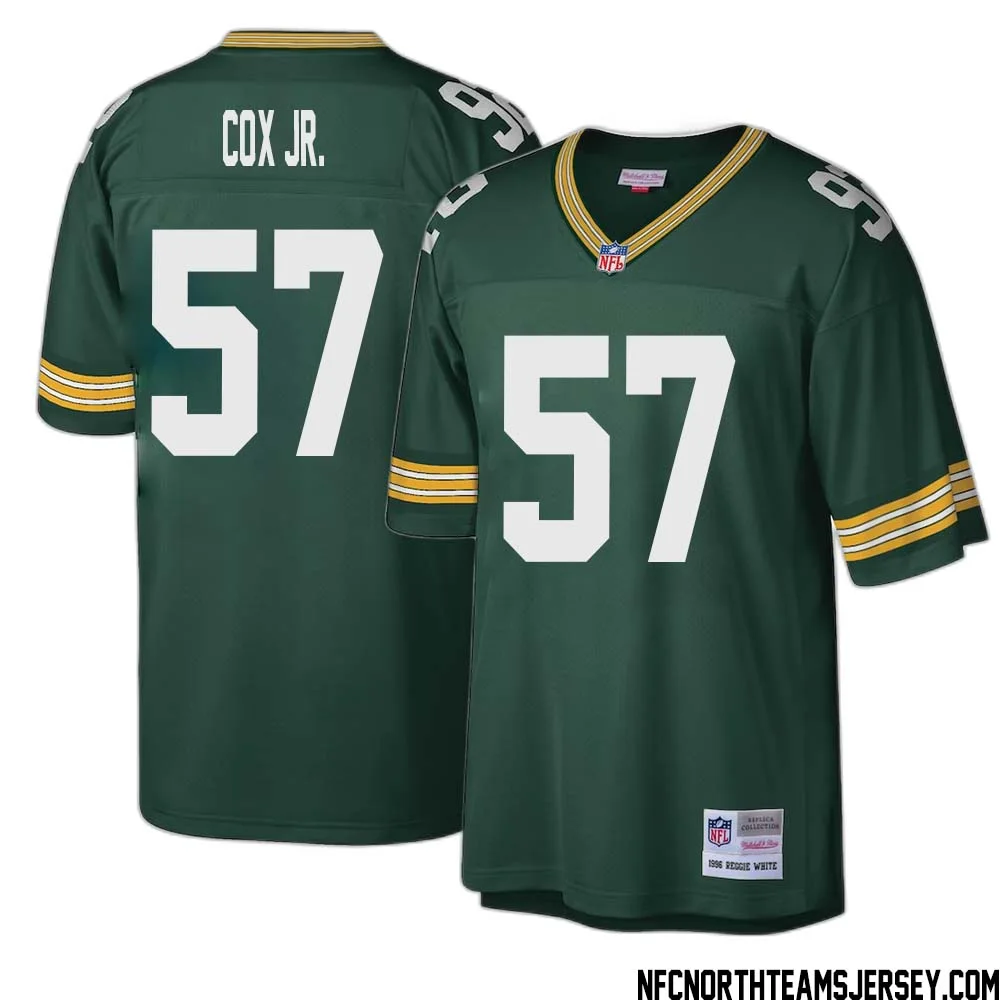 Brenton Cox Jr. No 57 Green Bay Packers Mitchell Ness Big Tall 1996 Retired Player Replica Jersey Green 1