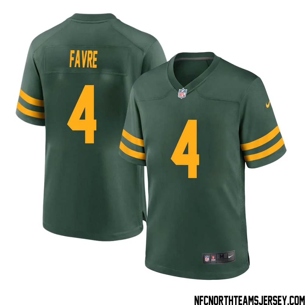 Brett Favre No 4 Green Bay Packers Alternate Jersey Green Mens