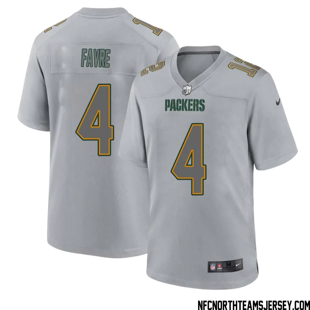 Brett Favre No 4 Green Bay Packers Atmosphere Jersey Grey Mens