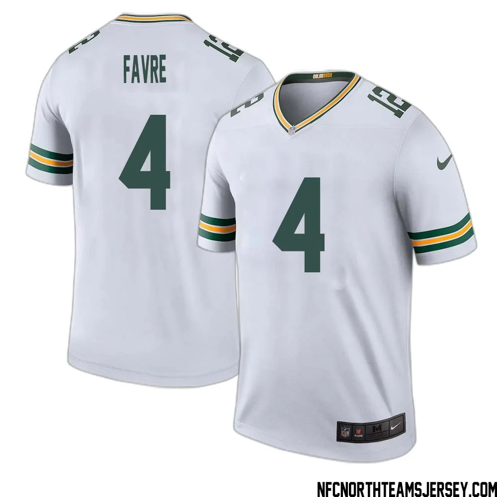 Brett Favre No 4 Green Bay Packers Color Rush Legend Jersey White Mens 1