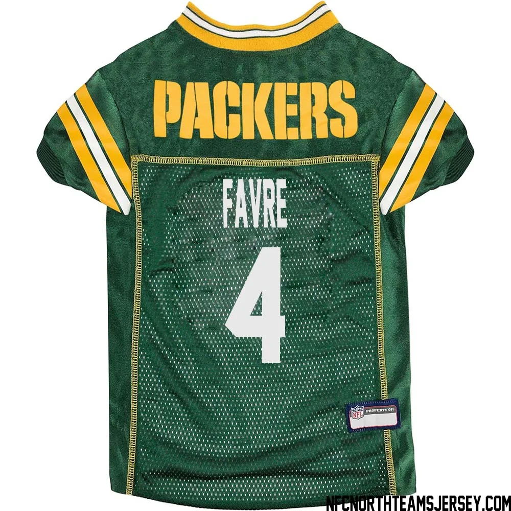 Brett Favre No 4 Green Bay Packers Dog Jersey Green
