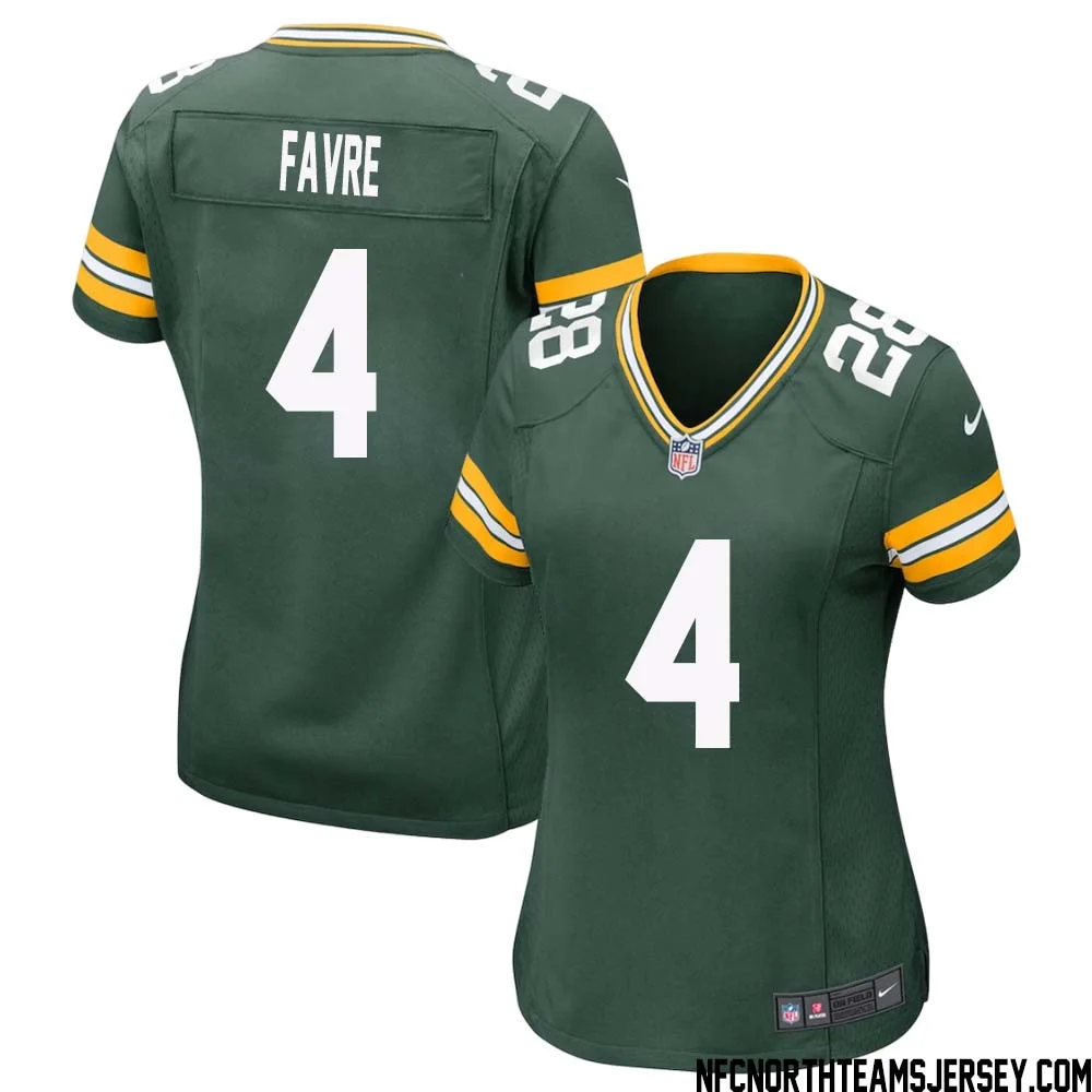 Brett Favre No 4 Green Bay Packers Home Game Jersey Womens