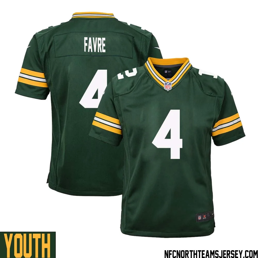 Brett Favre No 4 Green Bay Packers Home Game Jersey Youth