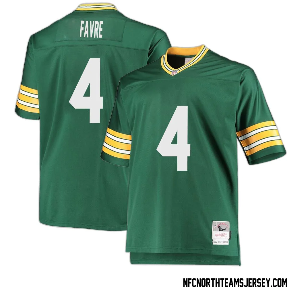 Brett Favre No 4 Green Bay Packers Mitchell Ness Big Tall 1996 Retired Player Replica Jersey Green