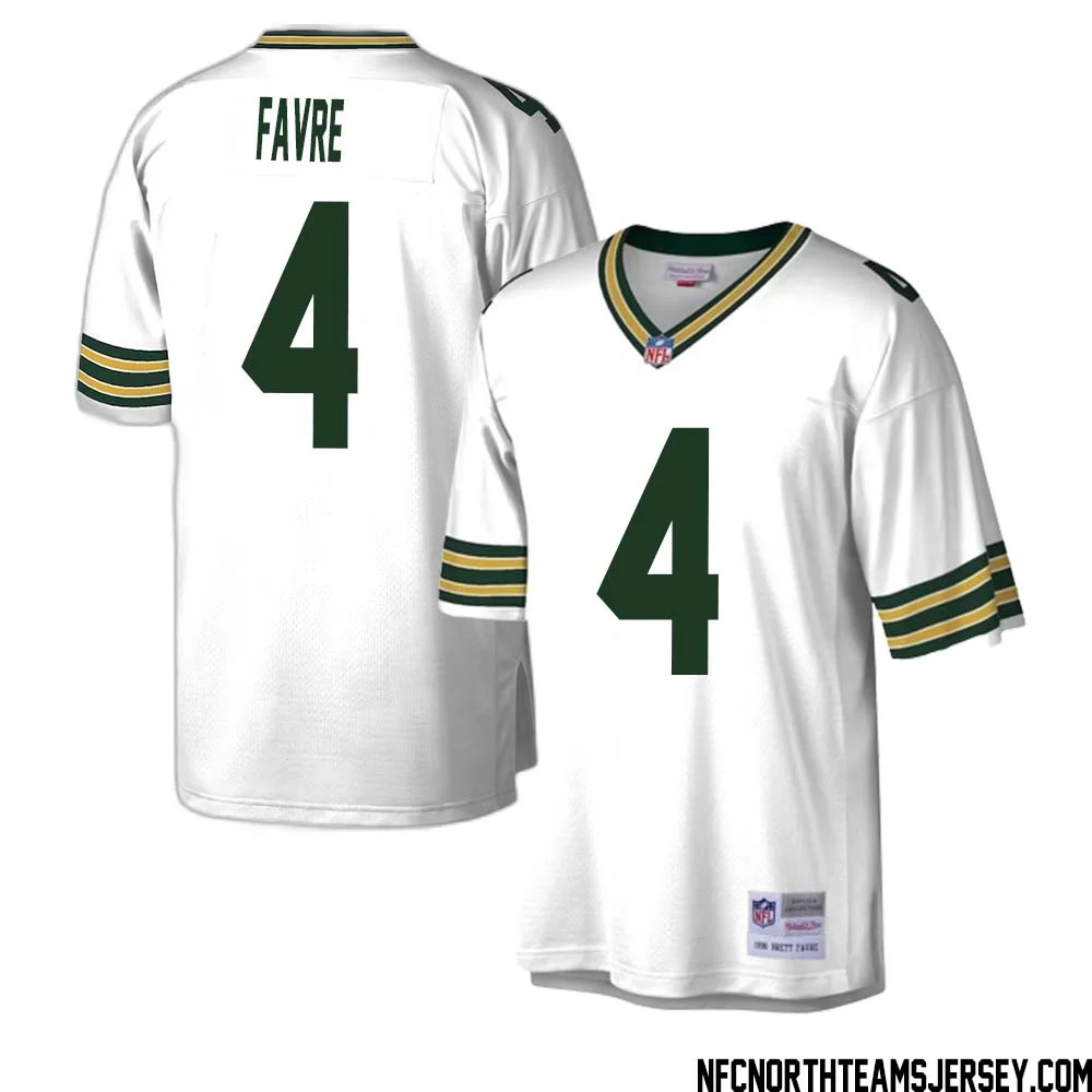 Brett Favre No 4 Green Bay Packers Mitchell Ness Legacy Replica Jersey White 1 1