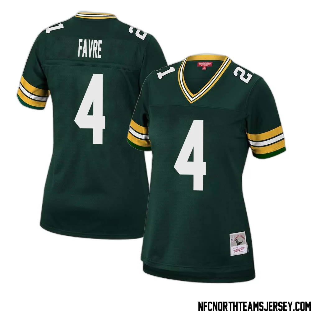 Brett Favre No 4 Green Bay Packers Mitchell Ness Women 2010 Legacy Replica Player Jersey Green