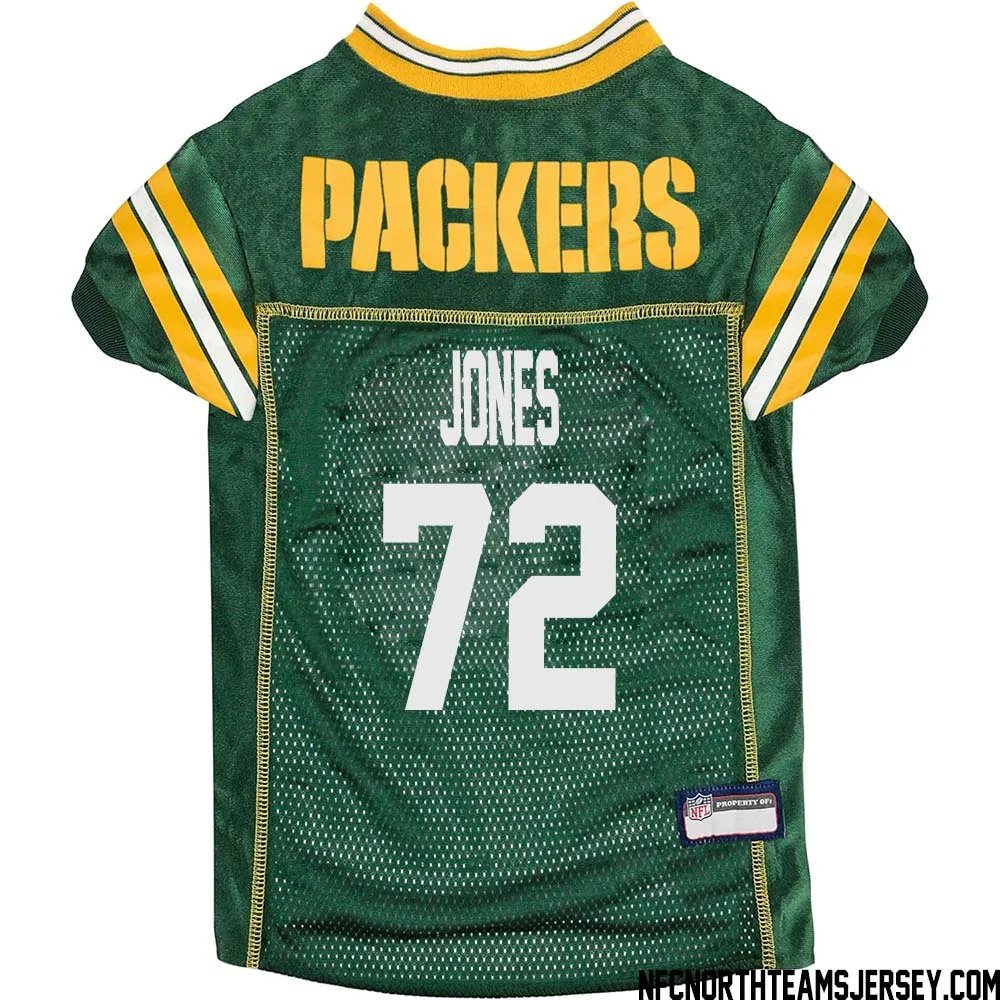 Caleb Jones No 72 Green Bay Packers Dog Jersey Green