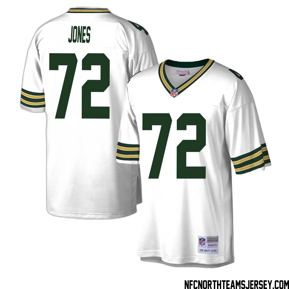 Caleb Jones No 72 Green Bay Packers Mitchell Ness Legacy Replica Jersey White 1