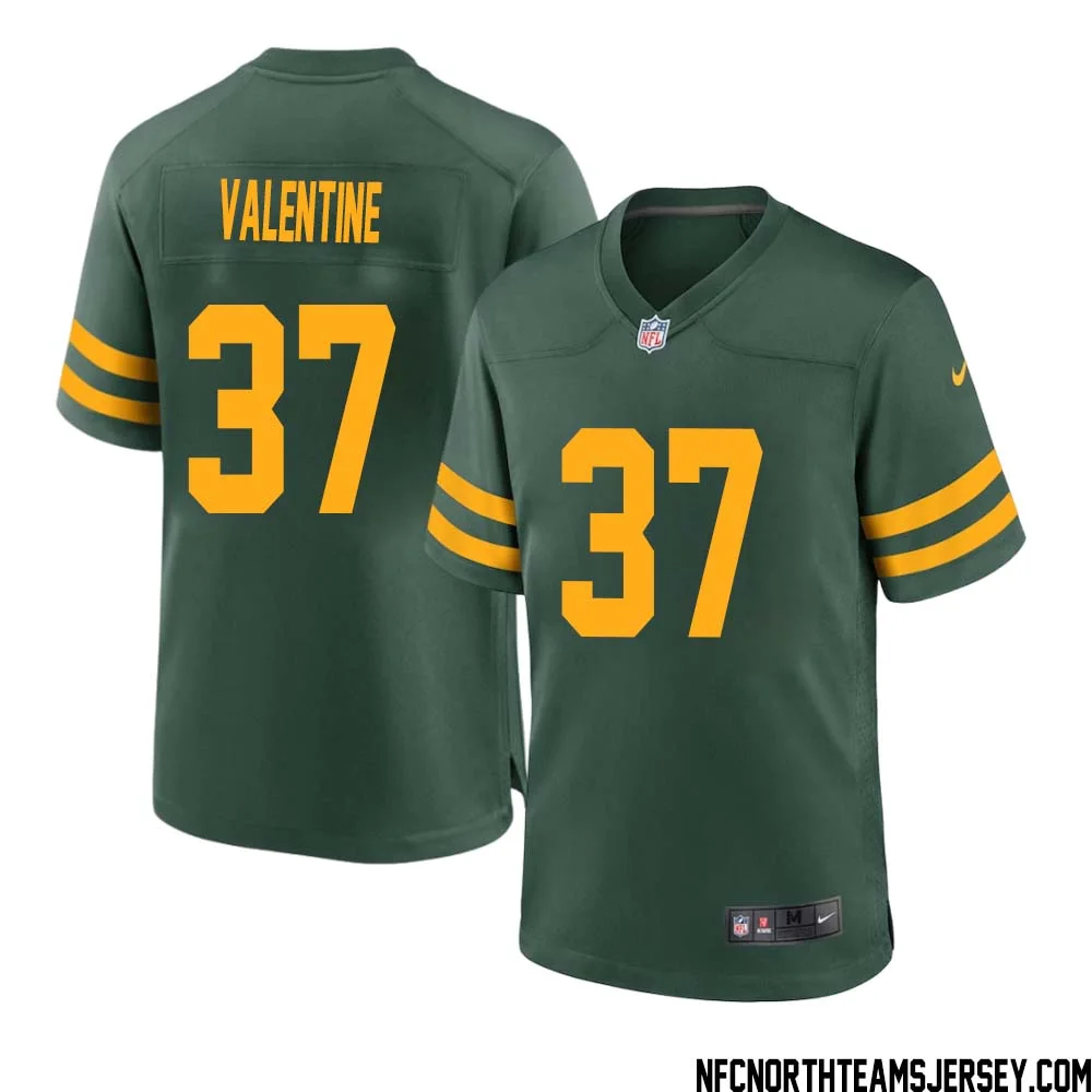 Carrington Valentine No 37 Green Bay Packers Alternate Jersey Green Mens 1