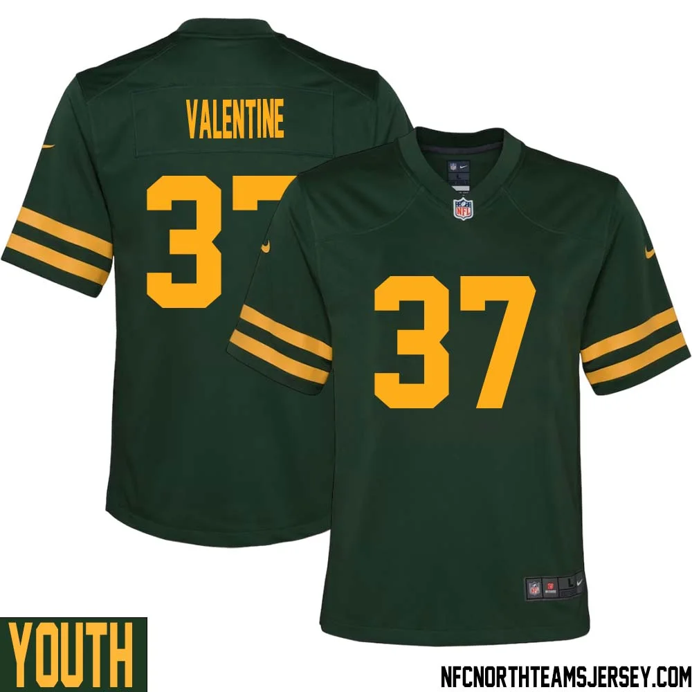 Carrington Valentine No 37 Green Bay Packers Alternate Jersey Green Youth