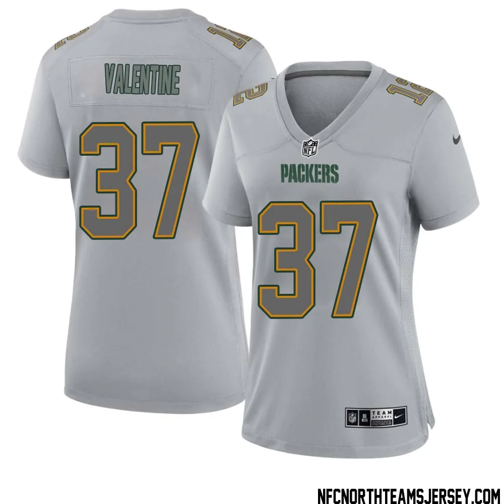 Carrington Valentine No 37 Green Bay Packers Atmosphere Jersey Grey Womens