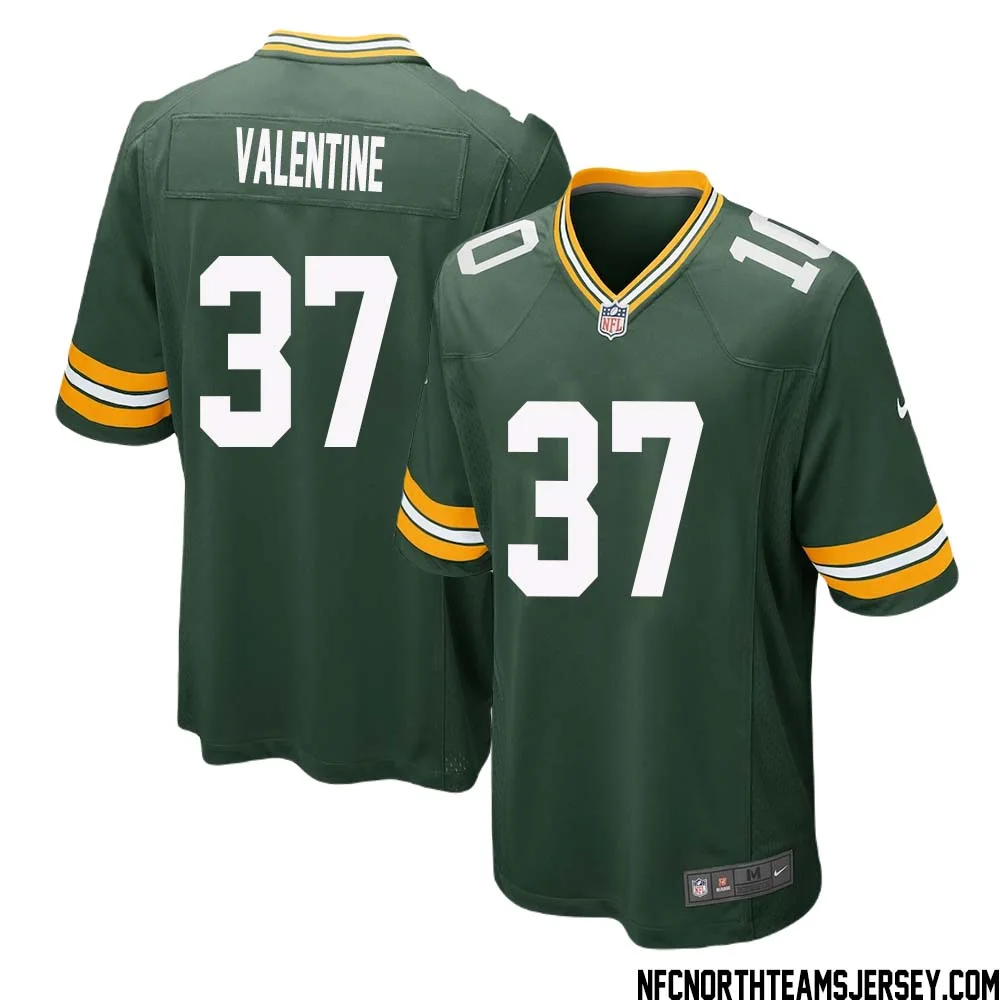 Carrington Valentine No 37 Green Bay Packers Home Game Jersey Mens