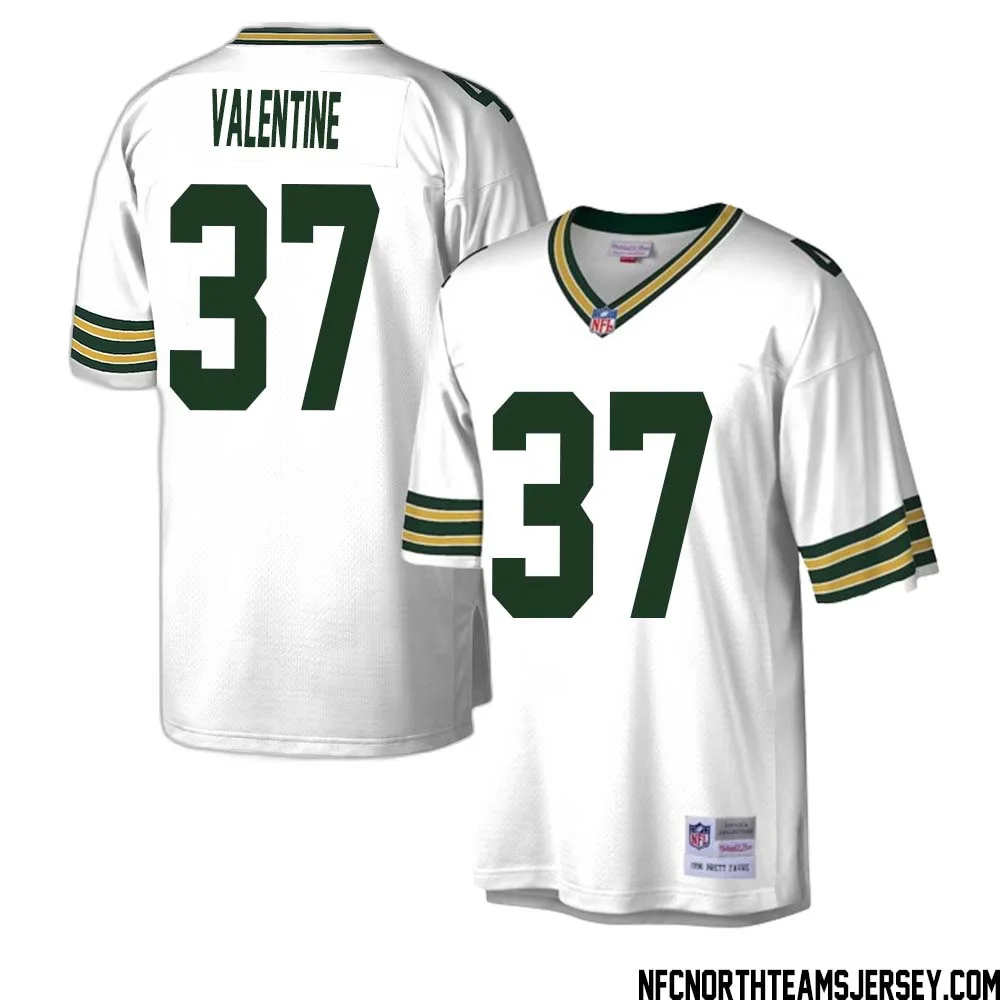 Carrington Valentine No 37 Green Bay Packers Mitchell Ness Legacy Replica Jersey White 1 1