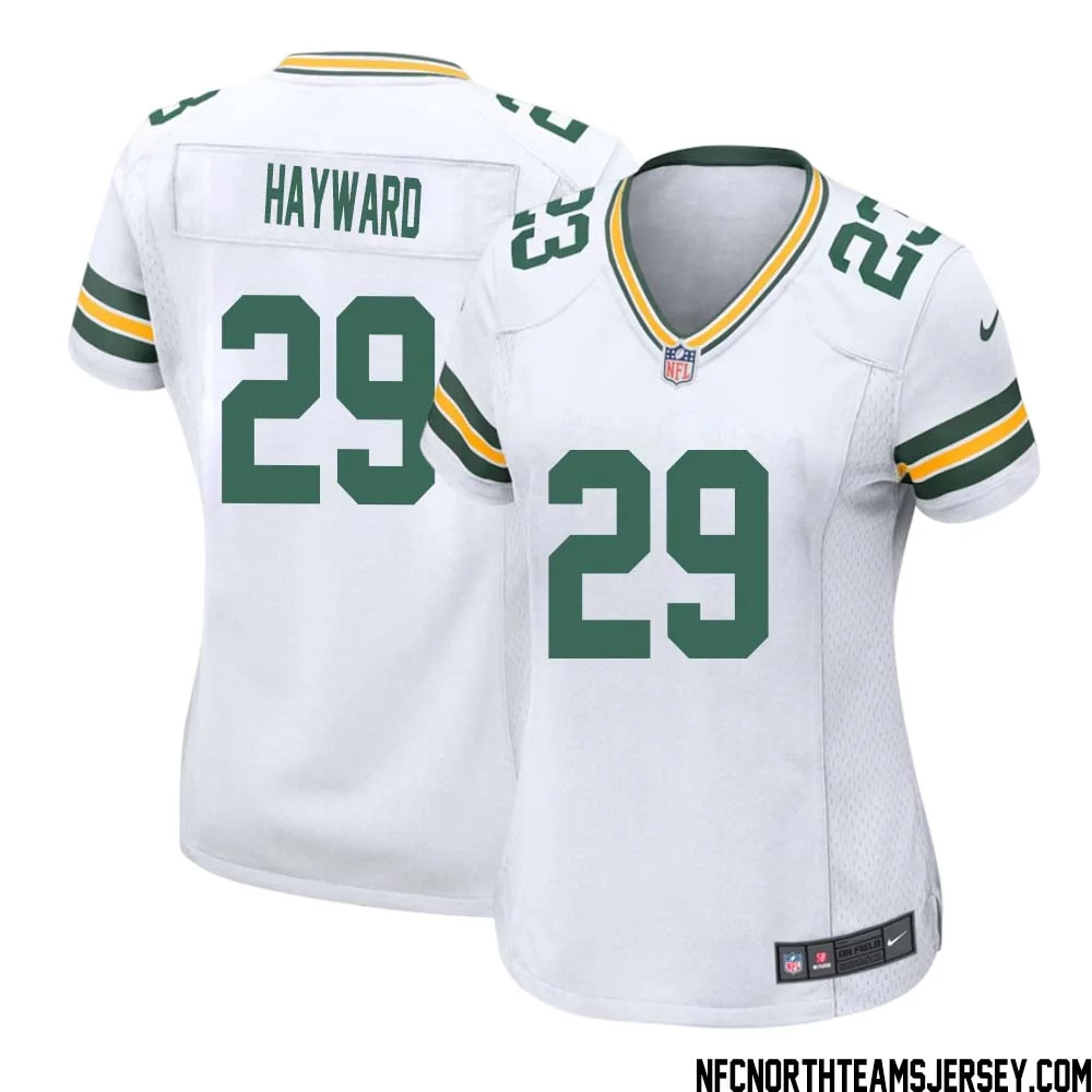 Casey Hayward No 29 Green Bay Packers Away Game Jersey Womens White 1