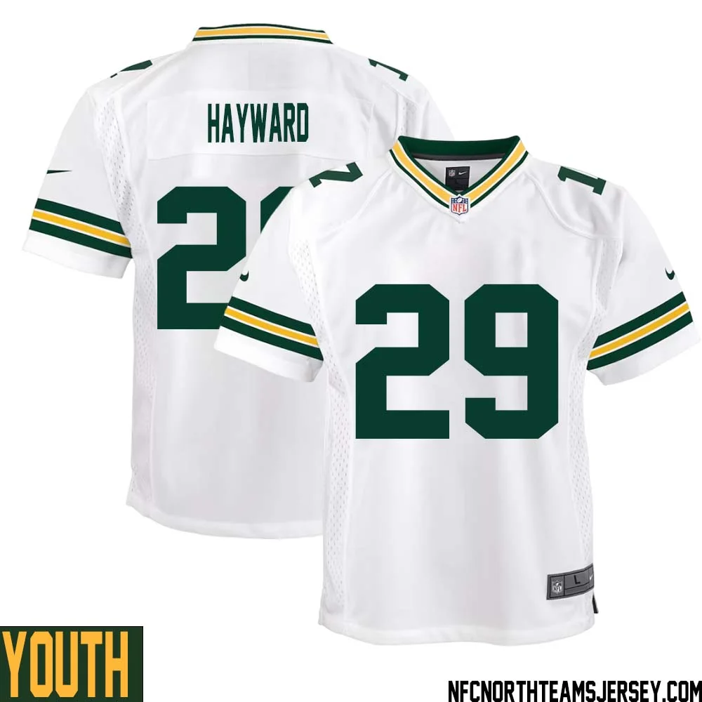 Casey Hayward No 29 Green Bay Packers Away Game Jersey Youth White
