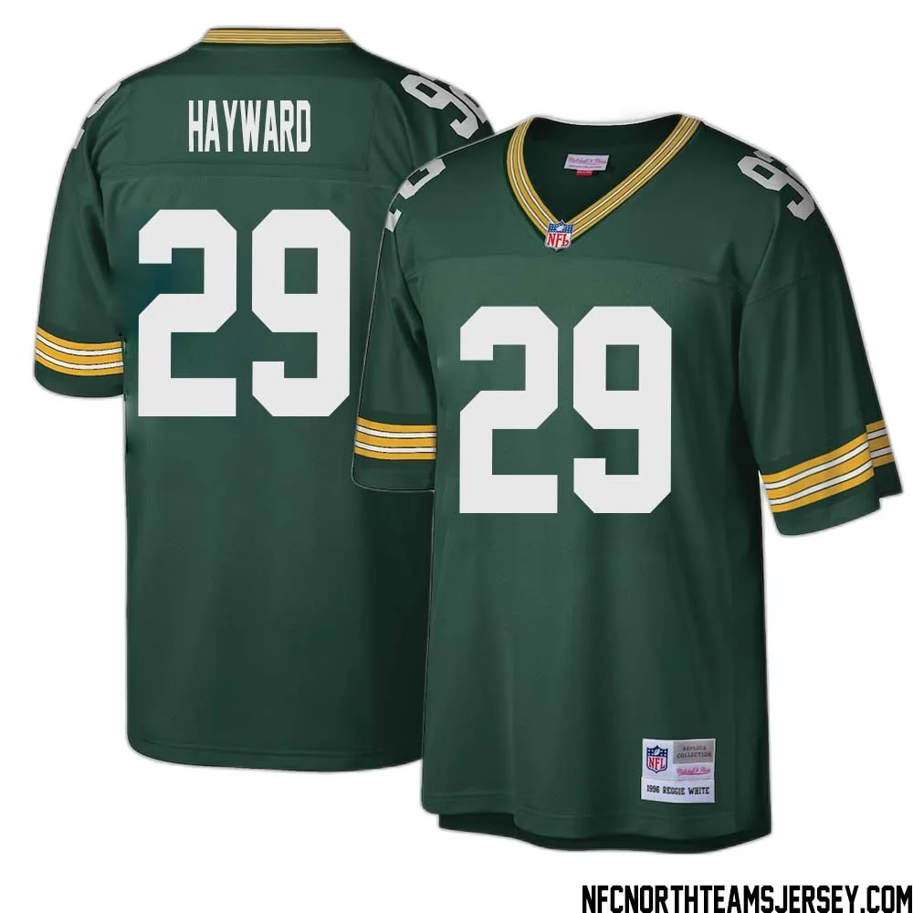 Casey Hayward No 29 Green Bay Packers Mitchell Ness Big Tall 1996 Retired Player Replica Jersey Green 1