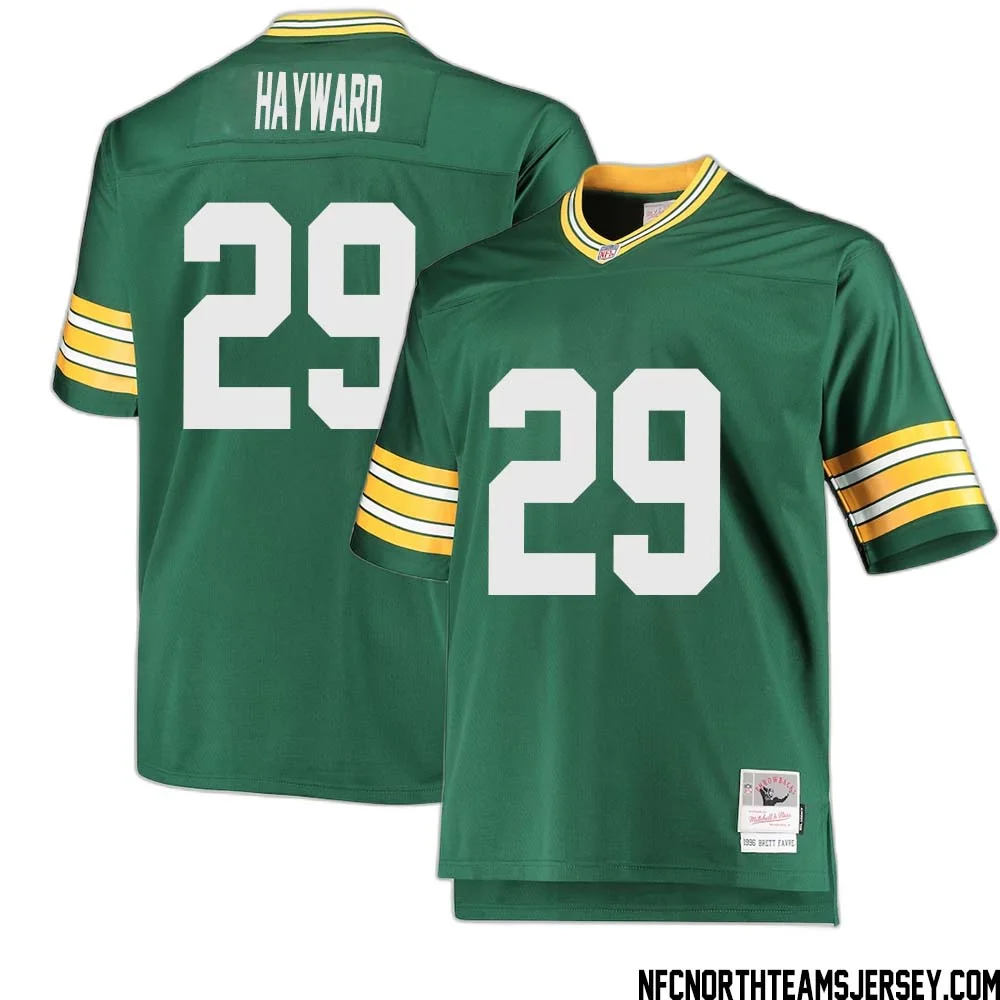 Casey Hayward No 29 Green Bay Packers Mitchell Ness Big Tall 1996 Retired Player Replica Jersey Green 2