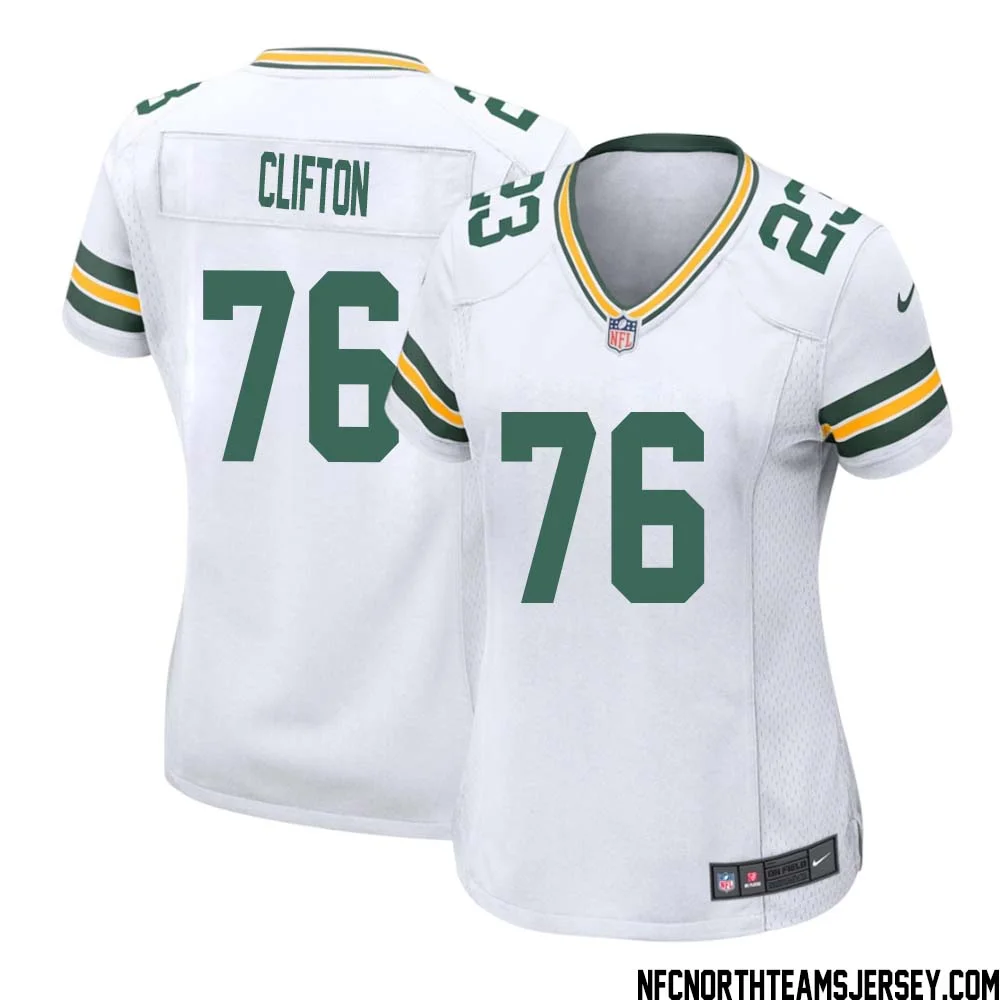 Chad Clifton No 76 Green Bay Packers Away Game Jersey Womens White