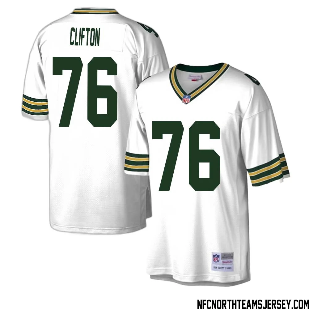 Chad Clifton No 76 Green Bay Packers Mitchell Ness Legacy Replica Jersey White 1 1