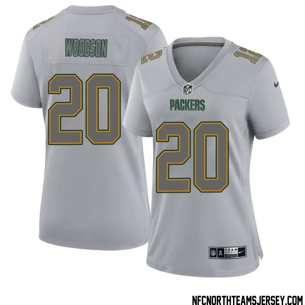 Charles Woodson No 20 Green Bay Packers Atmosphere Jersey Grey Womens