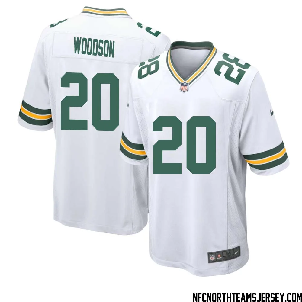 Charles Woodson No 20 Green Bay Packers Away Game Jersey Mens White