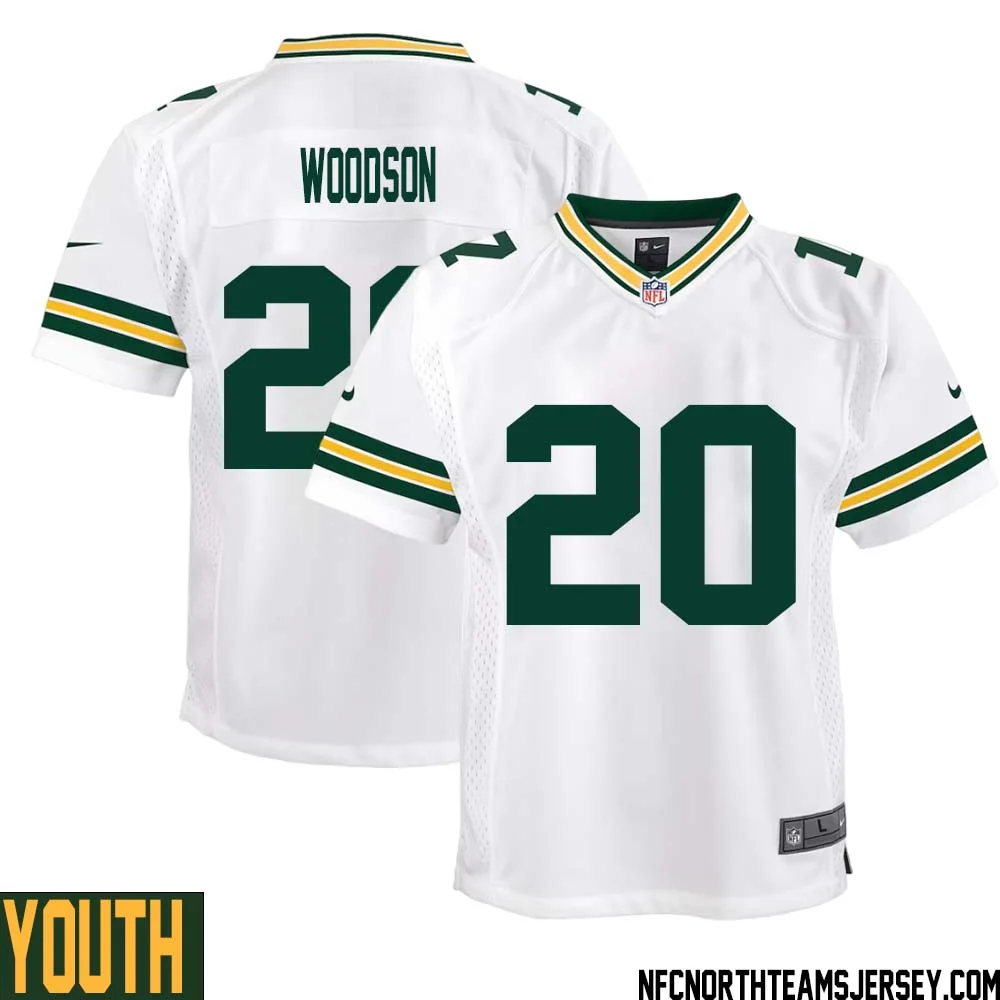 Charles Woodson No 20 Green Bay Packers Away Game Jersey Youth White