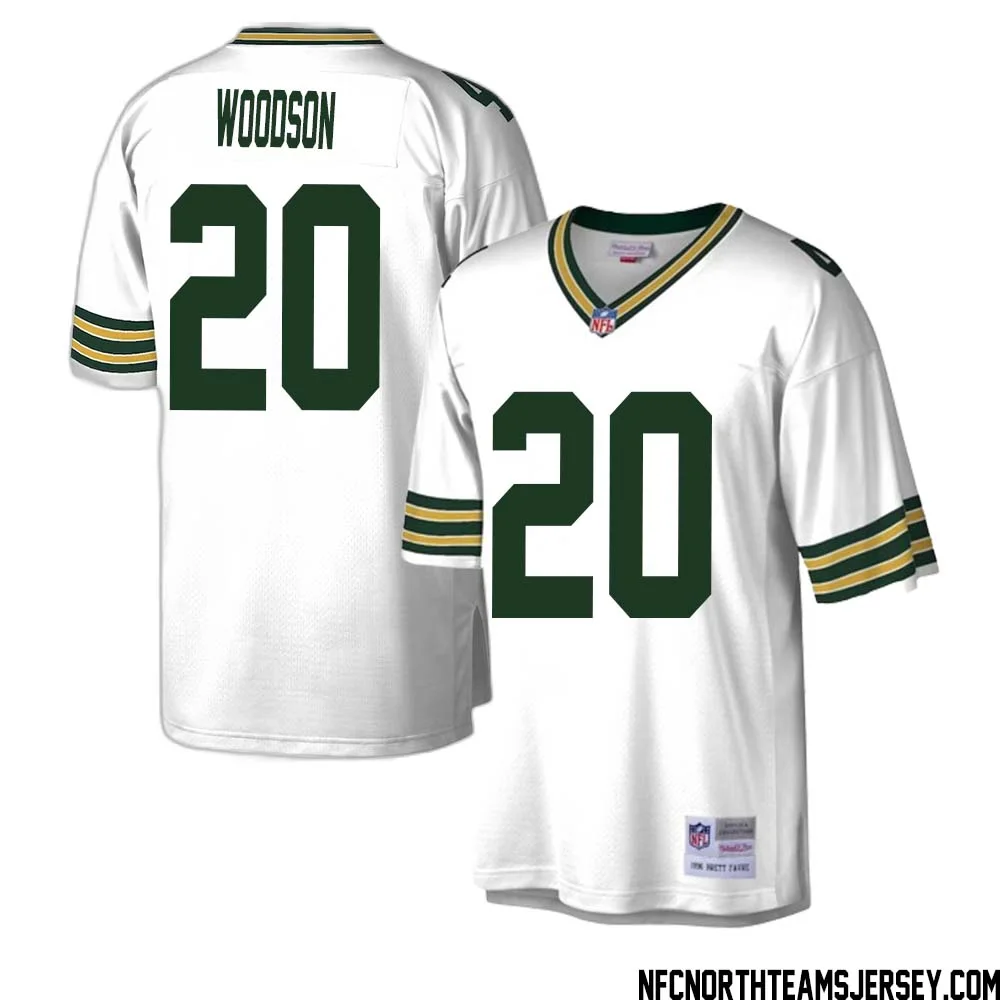 Charles Woodson No 20 Green Bay Packers Mitchell Ness Legacy Replica Jersey White 1 1