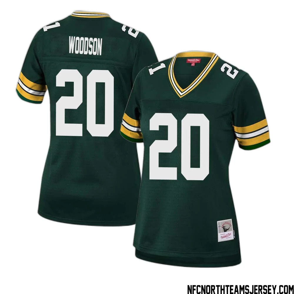 Charles Woodson No 20 Green Bay Packers Mitchell Ness Women 2010 Legacy Replica Player Jersey Green 1