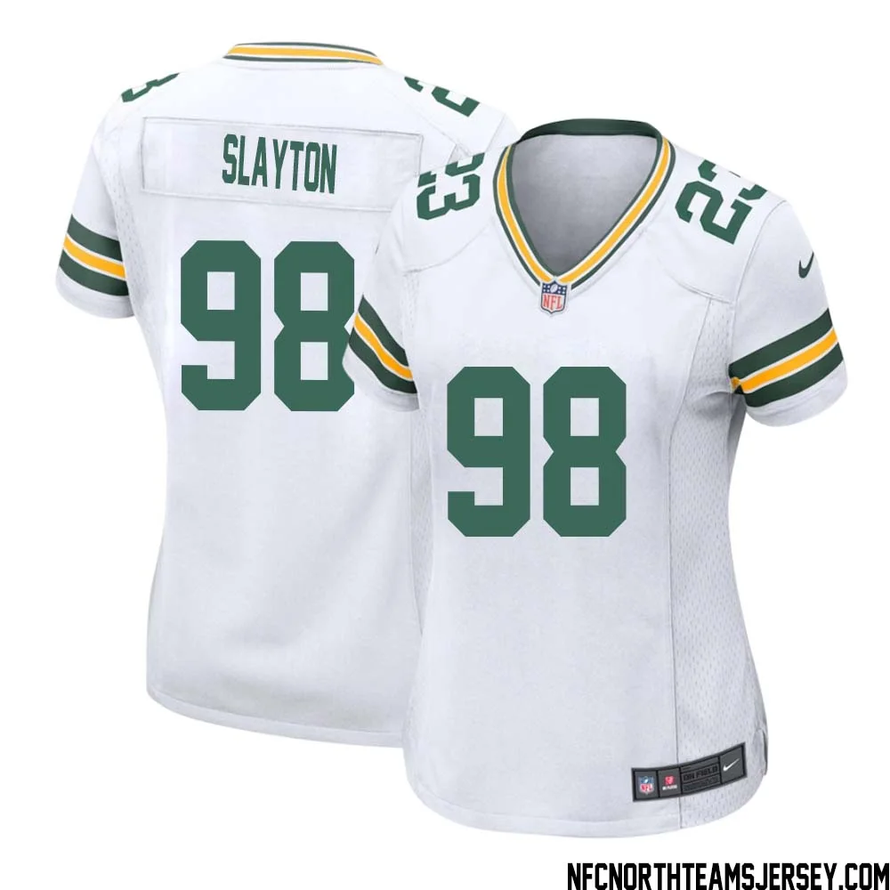 Chris Slayton No 98 Green Bay Packers Away Game Jersey Womens White