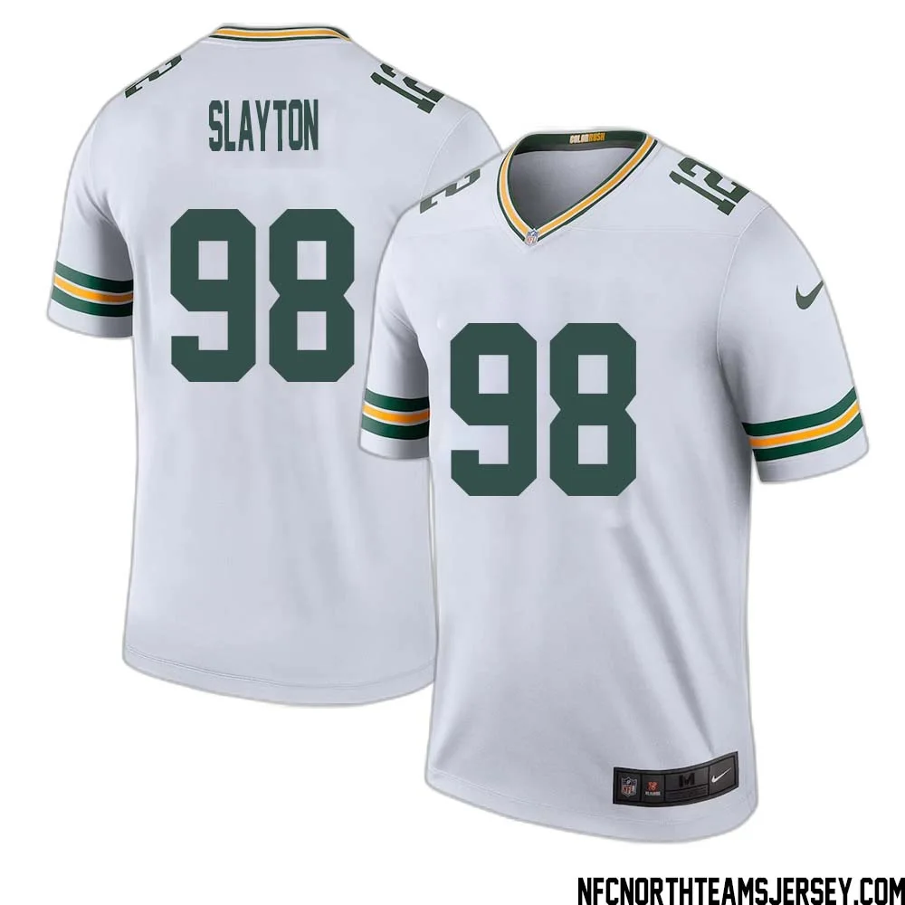 Chris Slayton No 98 Green Bay Packers Color Rush Legend Jersey White Mens