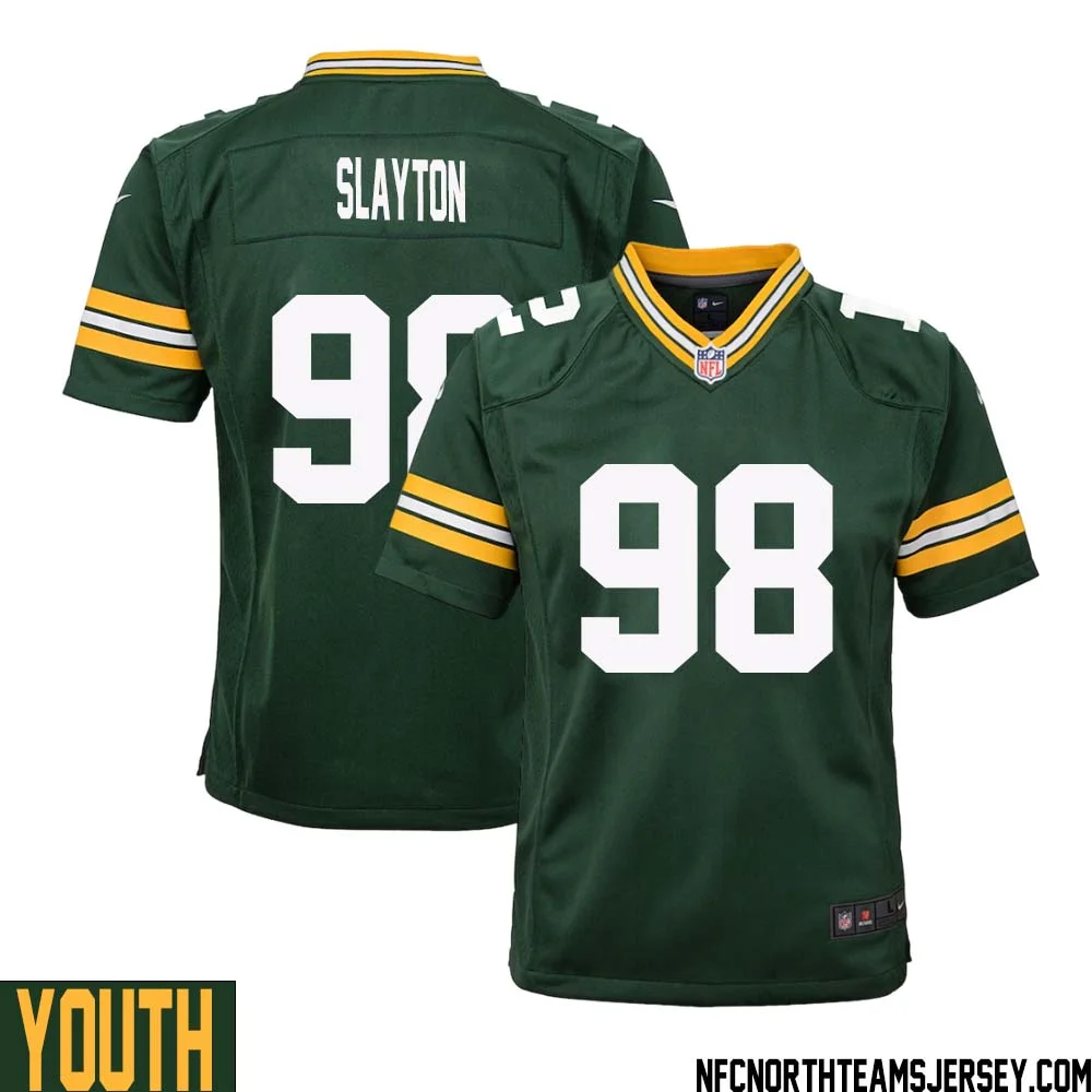 Chris Slayton No 98 Green Bay Packers Home Game Jersey Youth