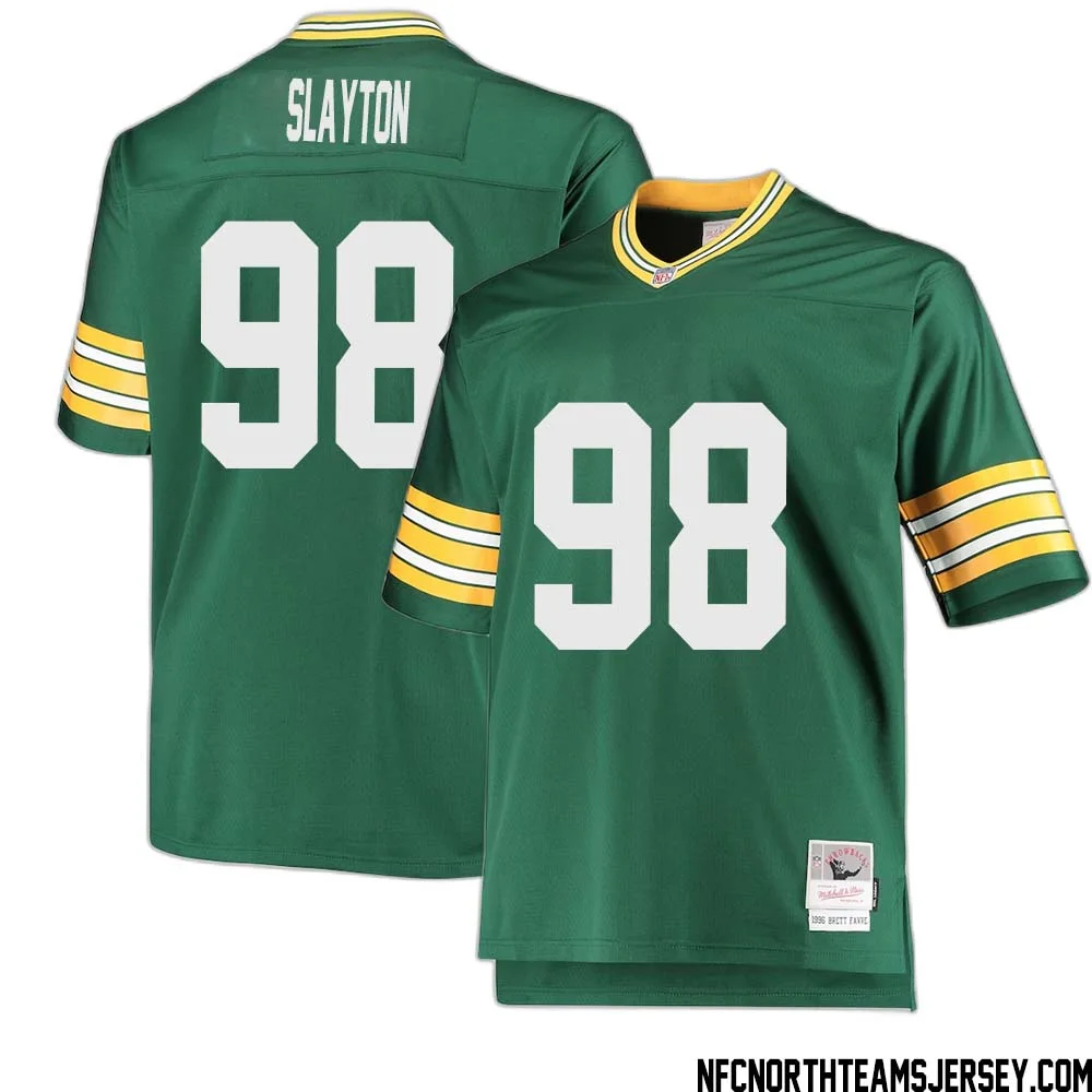 Chris Slayton No 98 Green Bay Packers Mitchell Ness Big Tall 1996 Retired Player Replica Jersey Green