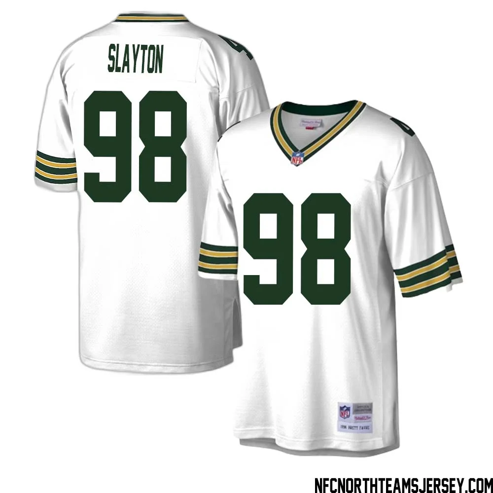 Chris Slayton No 98 Green Bay Packers Mitchell Ness Legacy Replica Jersey White 1 1