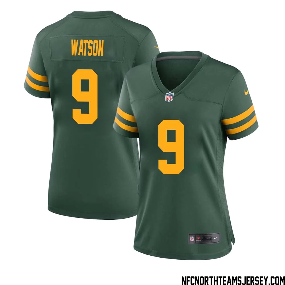 Christian Watson No 9 Green Bay Packers Alternate Jersey Green Womens