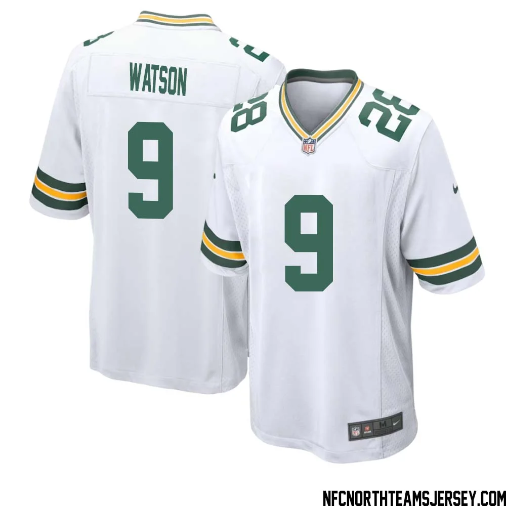 Christian Watson No 9 Green Bay Packers Away Game Jersey Mens White 1