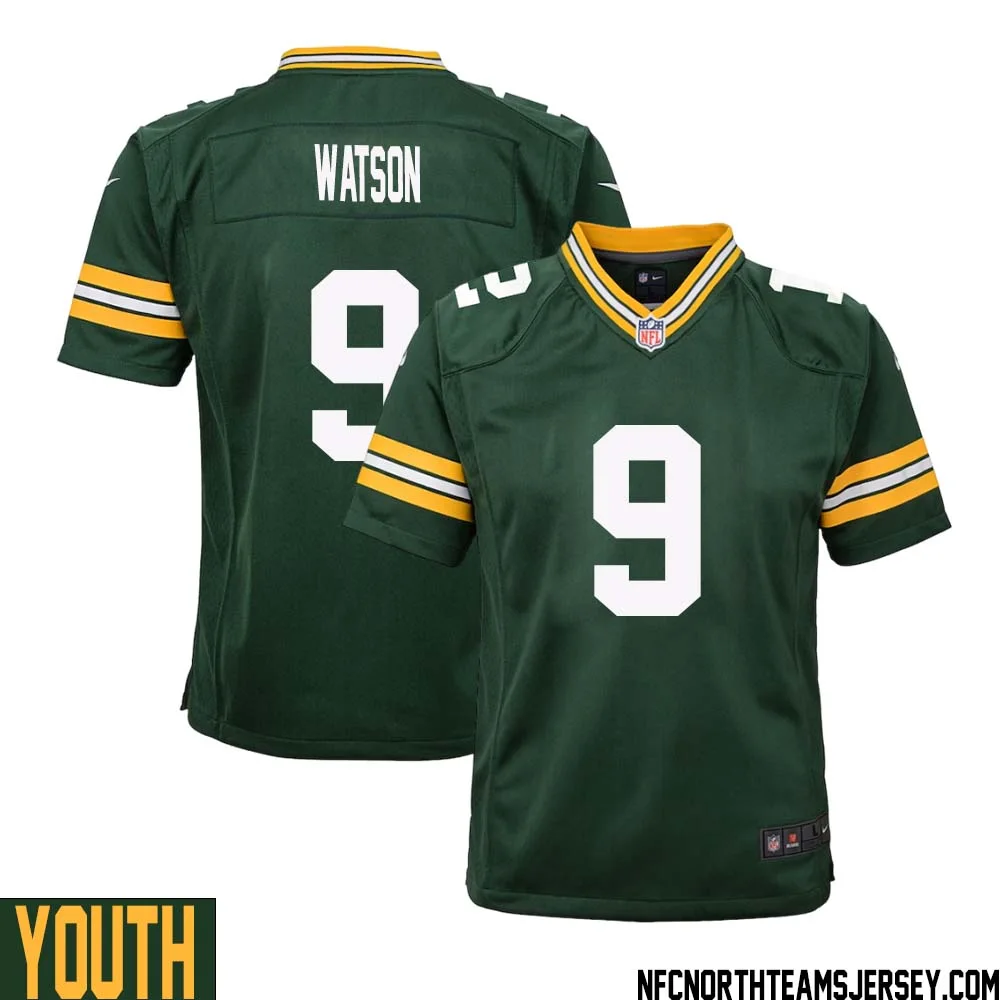 Christian Watson No 9 Green Bay Packers Home Game Jersey Youth