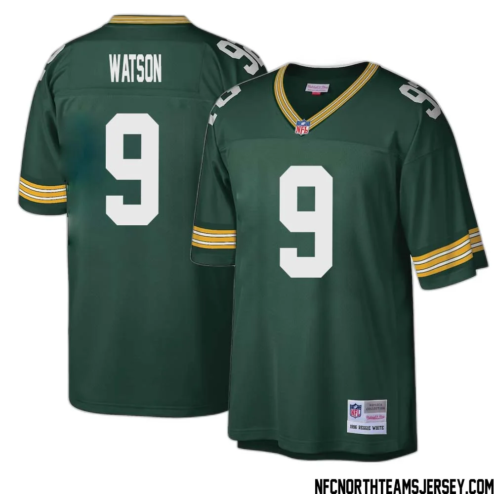Christian Watson No 9 Green Bay Packers Mitchell Ness Big Tall 1996 Retired Player Replica Jersey Green 1