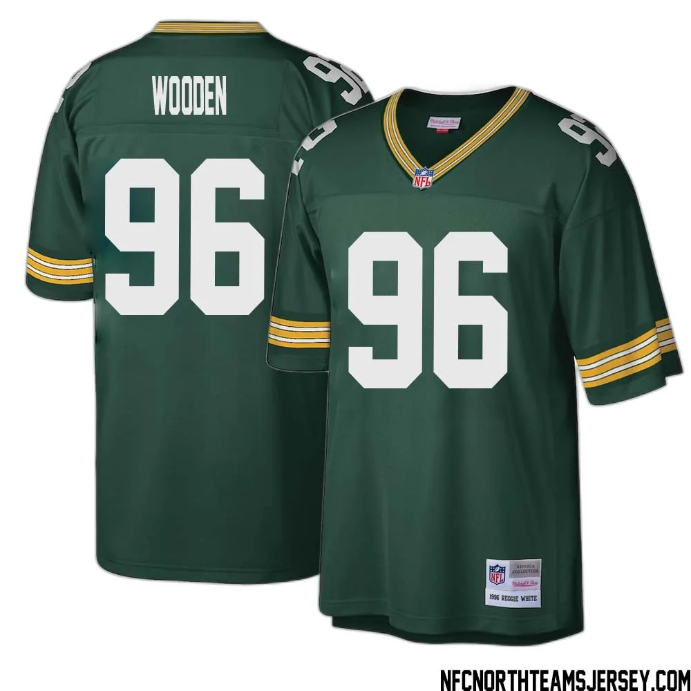 Colby Wooden No 96 Green Bay Packers Mitchell Ness Big Tall 1996 Retired Player Replica Jersey Green 1