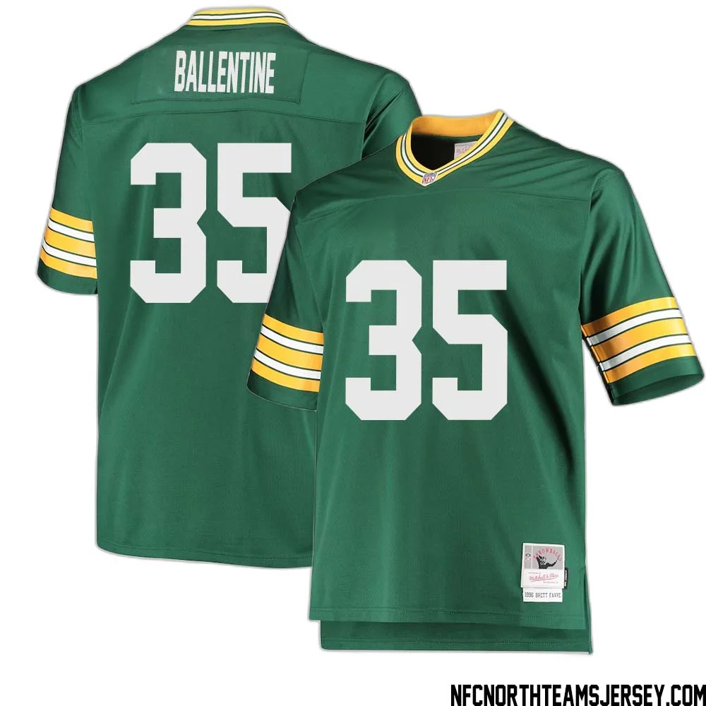 Corey Ballentine No 35 Green Bay Packers Mitchell Ness Big Tall 1996 Retired Player Replica Jersey Green 2