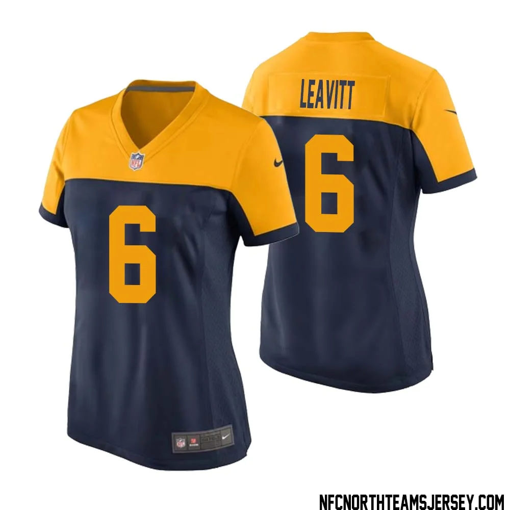 Dallin Leavitt No 6 Green Bay Packers Ausweichtrikot Jugendliche for Women 1