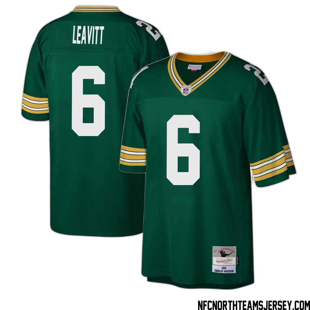 Dallin Leavitt No 6 Green Bay Packers Mitchell Ness Legacy Replica Jersey Green 1