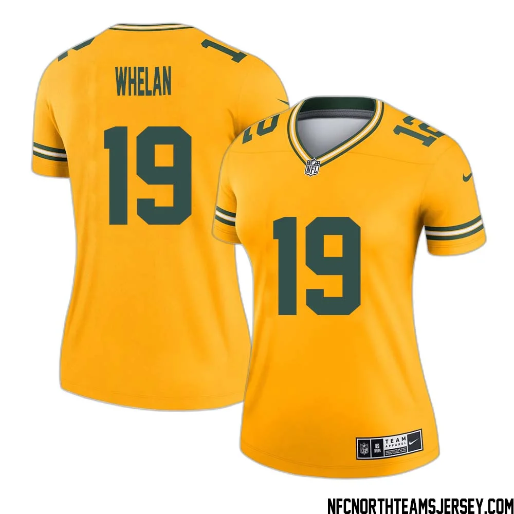 Daniel Whelan No 19 Davante Adams Green Bay Packers Inverted Legend Jersey Gold Women