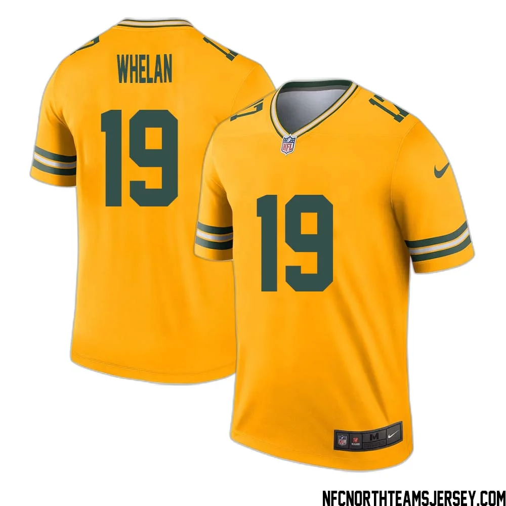 Daniel Whelan No 19 Davante Adams Green Bay Packers Inverted Legend Jersey Gold