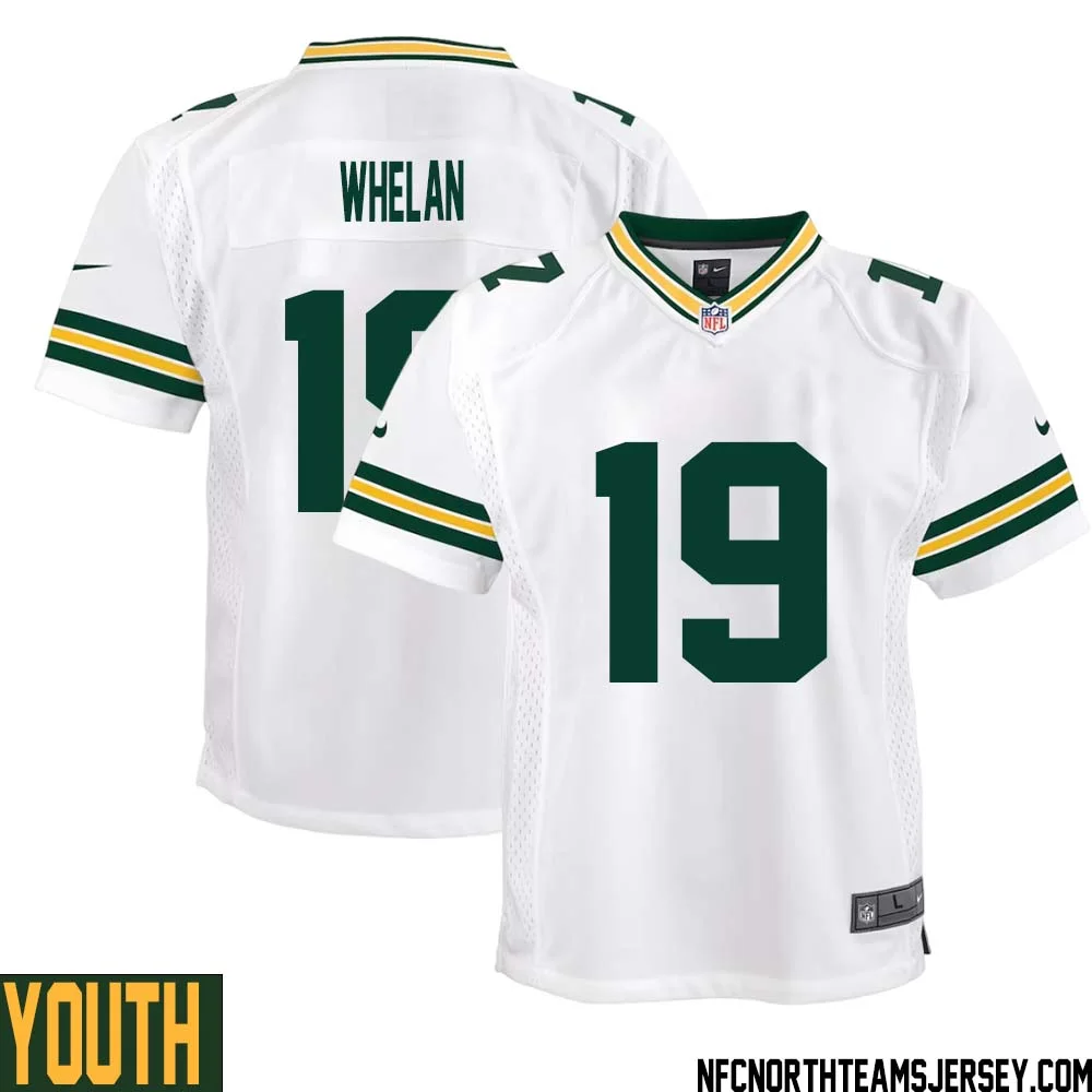 Daniel Whelan No 19 Green Bay Packers Away Game Jersey Youth White 1