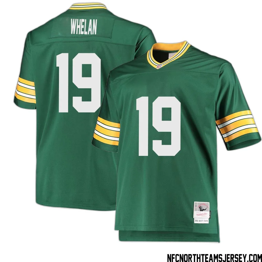Daniel Whelan No 19 Green Bay Packers Mitchell Ness Big Tall 1996 Retired Player Replica Jersey Green 2