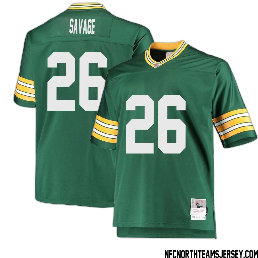 Darnell Savage No 26 Green Bay Packers Mitchell Ness Big Tall 1996 Retired Player Replica Jersey Green
