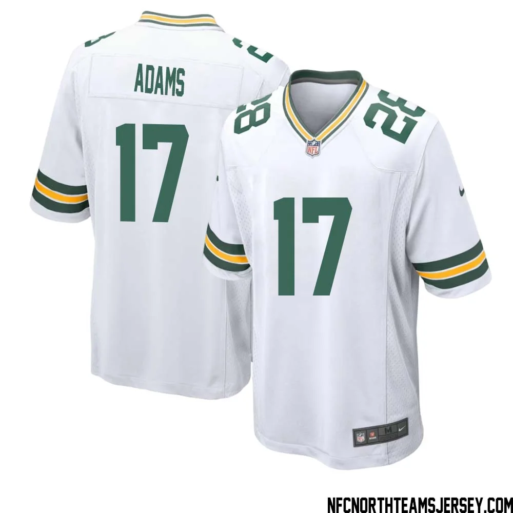 Davante Adams No 17 Green Bay Packers Away Game Jersey Mens White 1