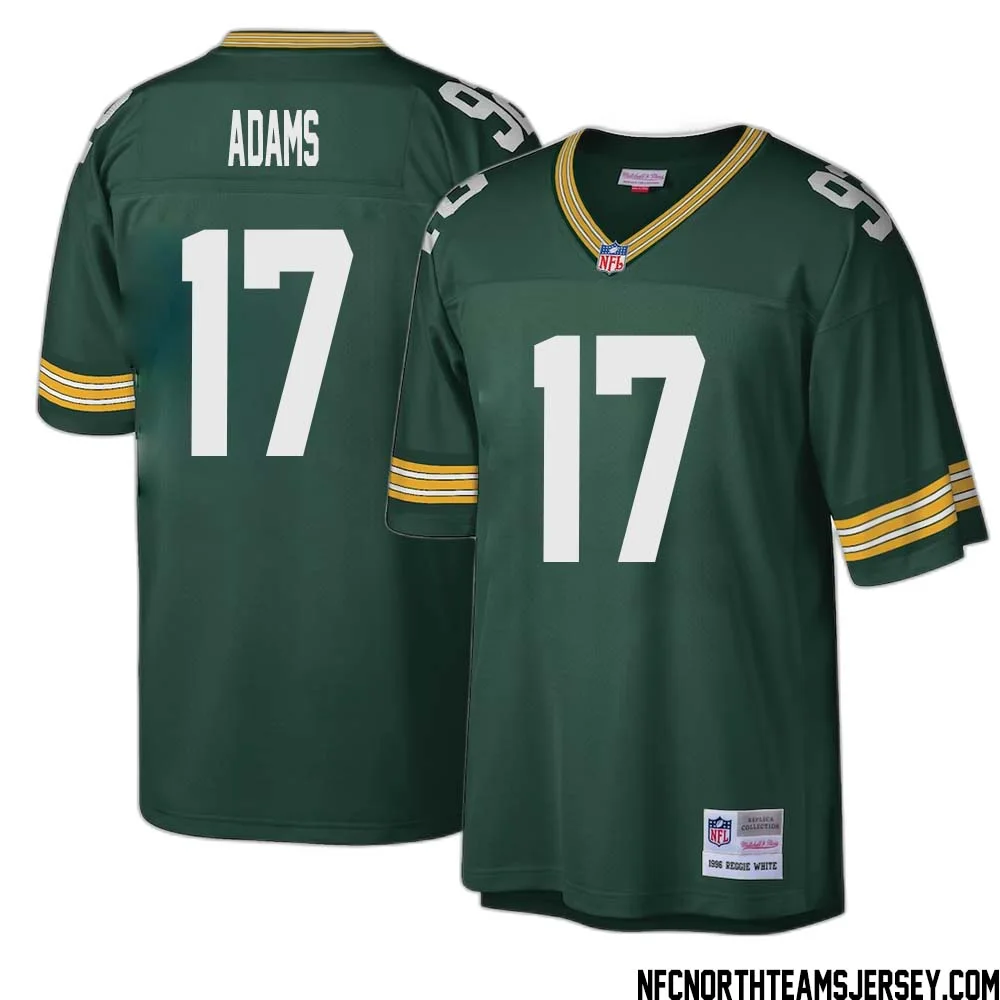 Davante Adams No 17 Green Bay Packers Mitchell Ness Big Tall 1996 Retired Player Replica Jersey Green 1