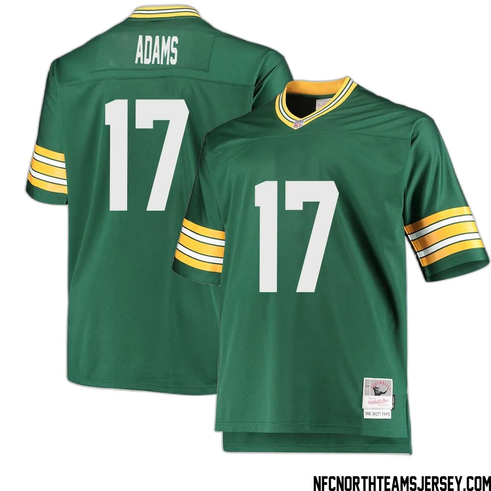 Davante Adams No 17 Green Bay Packers Mitchell Ness Big Tall 1996 Retired Player Replica Jersey Green 2